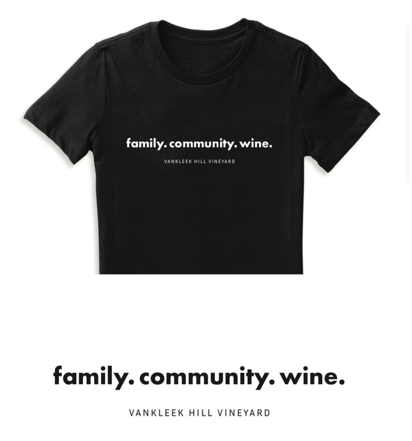 T-shirt  family. community. wine